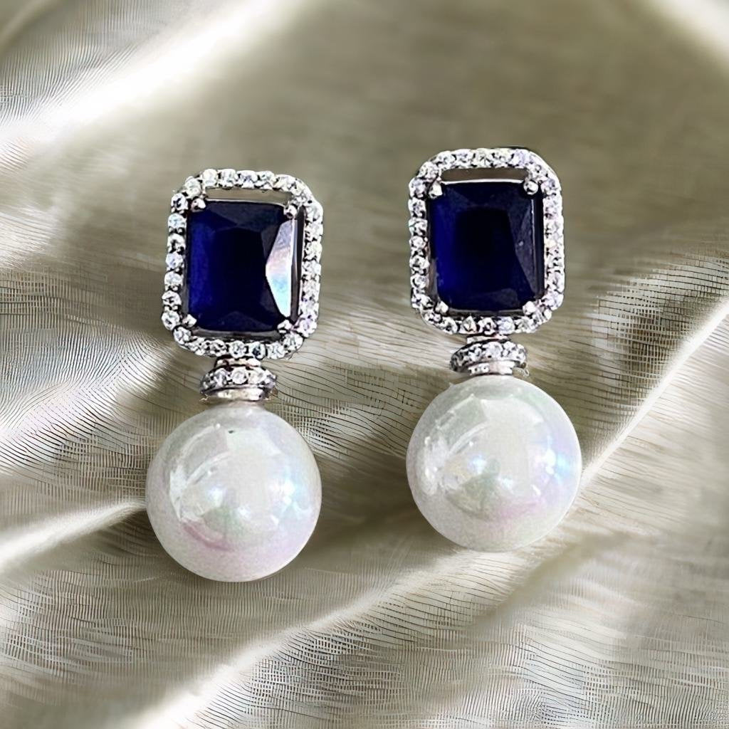 Blue Navy Bridal Earrings, Navy Blue Gold Stud Earrings, Bridal Dark Blue  Earrings, Gift for Her, Bridal Rose Gold Cluster Blue Earrings - Etsy |  White opal earrings, Dark blue earrings, Purple